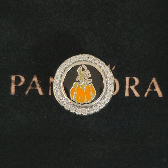 Pandora Silver and Orange Charm Bracelet - Picture 1 of 11